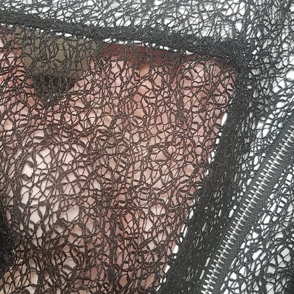 Sheri Bodell Abstract Threaded Black and White Sheer Skirt - Picture 4 of 5